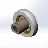 Cuscinetto di Ricambio per Ante Doccia Scorrevoli Diametro 22 Dimensioni 22x4,7x13,65 Maschiato M5 Fresato CH6 Profilo Tondo R7.5 Bianco Ottone